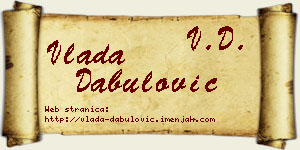 Vlada Dabulović vizit kartica